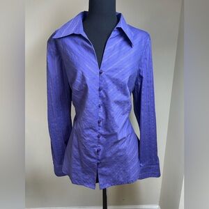 Jones New York Purple Striped Button-Down Shirt